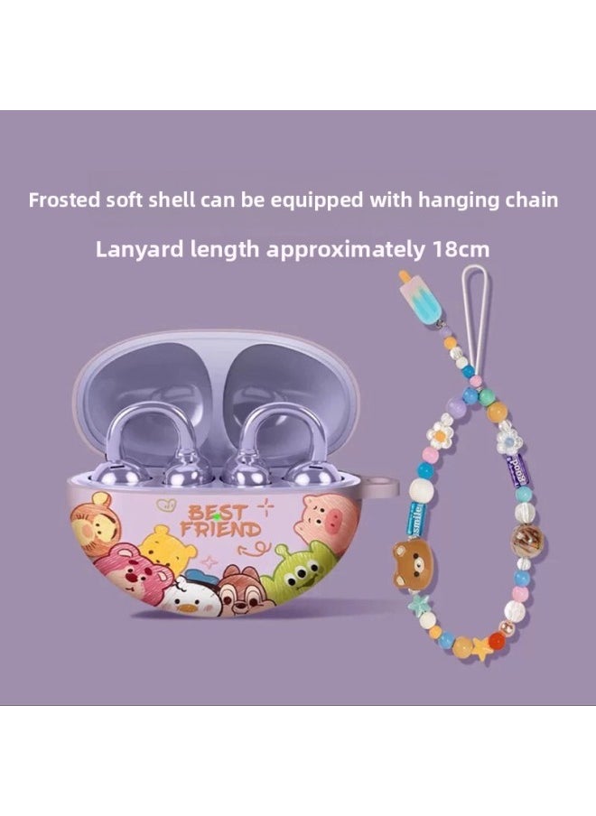 Generic - For HuaweiFreebuds456ipro3se2 Frosted Tpu Cartoon Soft Case Wireless Bluetooth Headset Protective Cover-Color:Q Version Avatar Purple With Ice Cream Lanyard-Model:Suitable For Freebuds Pro3/pro4 - Image 1