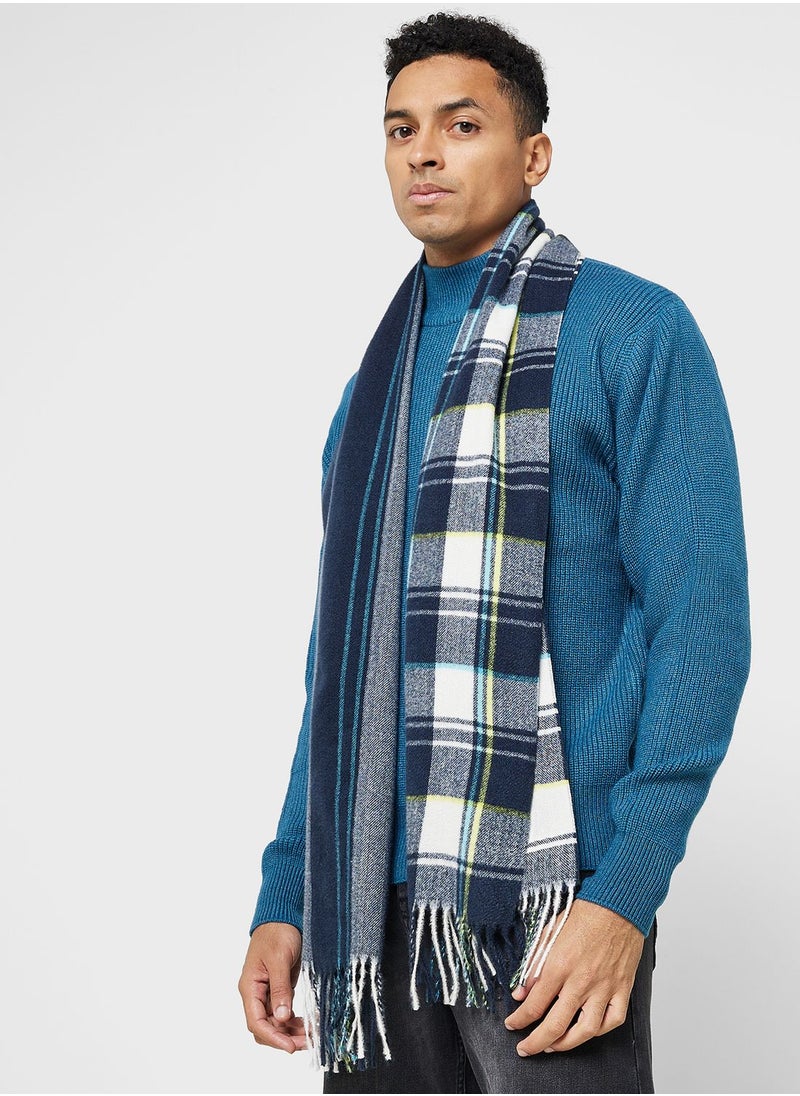 Plaid Tassel Detail Scarf