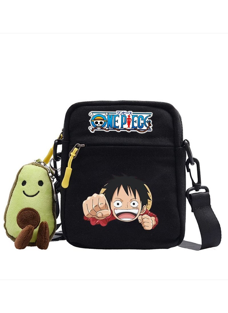 KUYING Anime One Piece Lufei Skew Straddle Bag Small Square Bag One Shoulder Backpack 