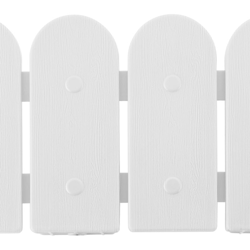 Evelyne Garden Border Edging: Wooden Fence Design - 8pcs White Yard Landscaping Fence Liner Lawn Edge Barrier - 10ft Kit of Decorative Lawn Landscape Panels Elements -Landscaping Edging-GMT-10374-D08 - Image 2