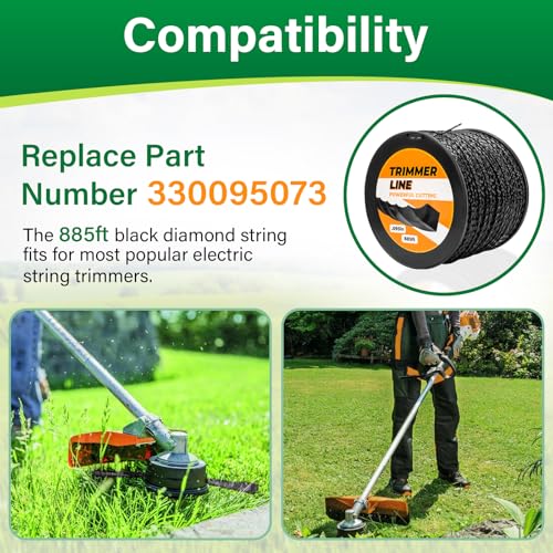 DuckcowsC 885ft 0.095" Black Diamond Trimmer Line Cutting String Replacement for Echo Trimmer Line 330095073 - Image 3