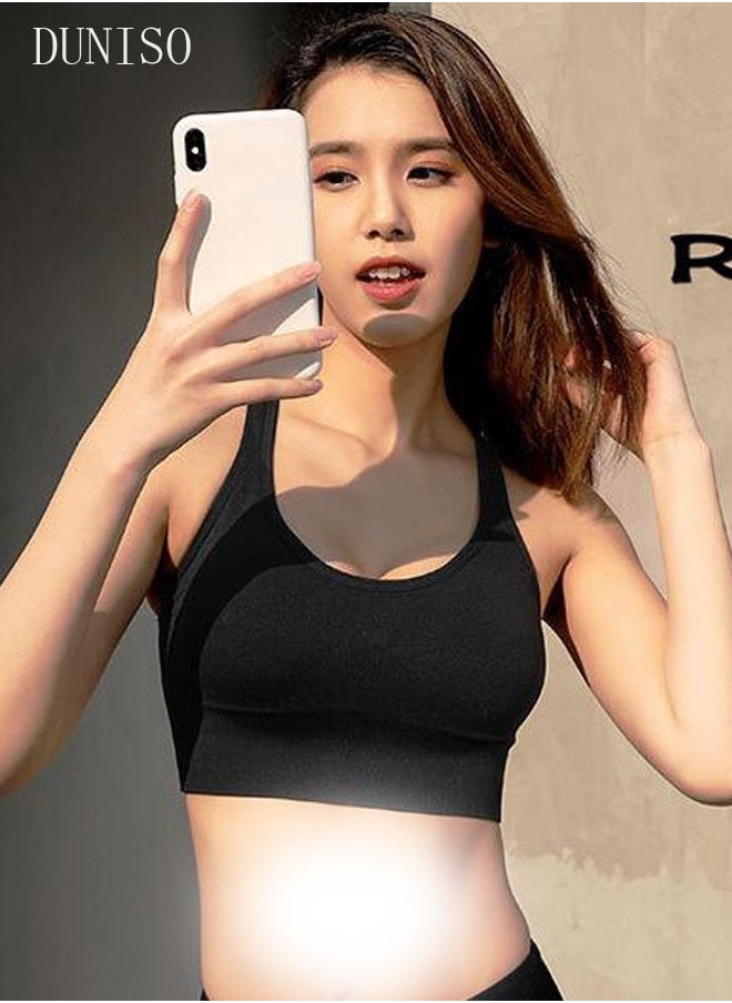 DUNISO - Women's Sports Bra Active Yoga Girl Sports Bras Wirefree Lightweight Comfort Bra for Yoga Running Size - Image 1