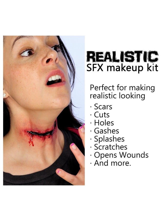 CCbeauty - Professional Scar Wax(2.64 Oz)Fake Wounds Modeling Special Effects Makeup Kitsfx Makeup Kit For Blood Trauma Fake Scar Nose Cutdoubleended Spatula Tool For Halloween Cosplay Costume Stage - Image 1