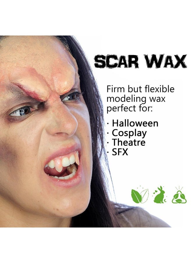 CCbeauty - Professional Scar Wax(2.64 Oz)Fake Wounds Modeling Special Effects Makeup Kitsfx Makeup Kit For Blood Trauma Fake Scar Nose Cutdoubleended Spatula Tool For Halloween Cosplay Costume Stage - Image 1