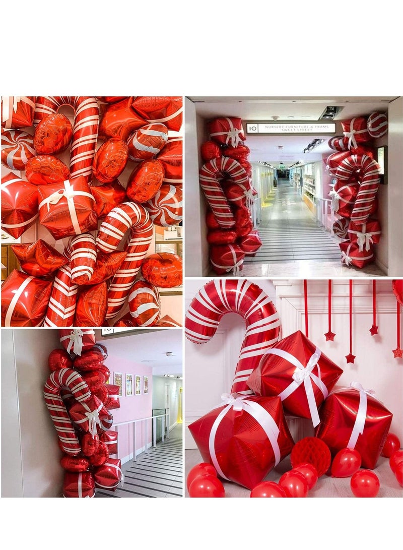SYOSI Balloon Garland Arch kit 144 Pieces with Christmas Red White Candy Balloons Gift Box Balloons Red Star Balloons for Party Decorations - Image 2