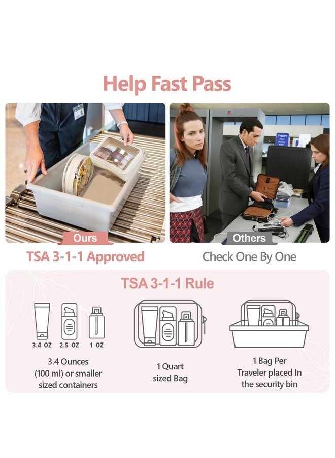 Packism Tsa Approved Toiletry Bag - Beige Bohemian Print Clear Shell Bag And Upgrade Color-Edged Clear Makeup Bag, Perfect For On The Go Or Travel, Lightweight And Robust, 2 Pack - Image 2