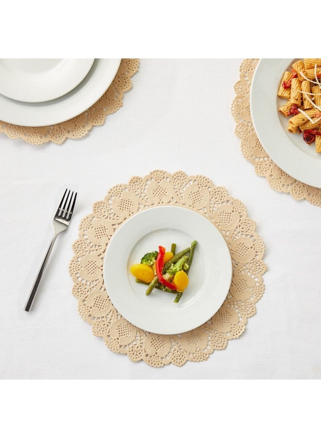 Juvale 250 Pack Round Paper Placemats for Cakes, Desserts, Light Brown Doilies for Food, Formal Events (12 in) - Image 2