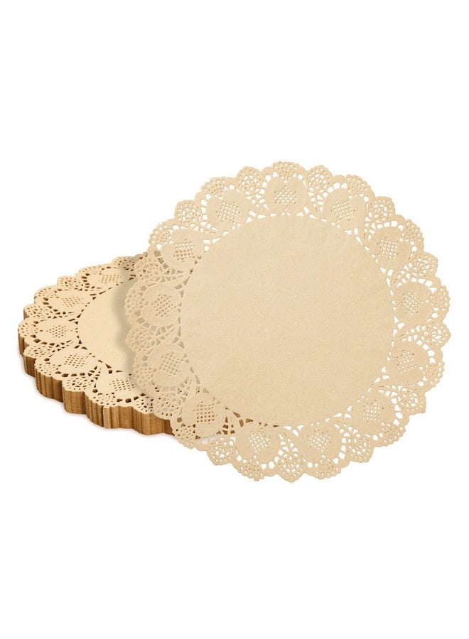 Juvale 250 Pack Round Paper Placemats for Cakes, Desserts, Light Brown Doilies for Food, Formal Events (12 in) - Image 1