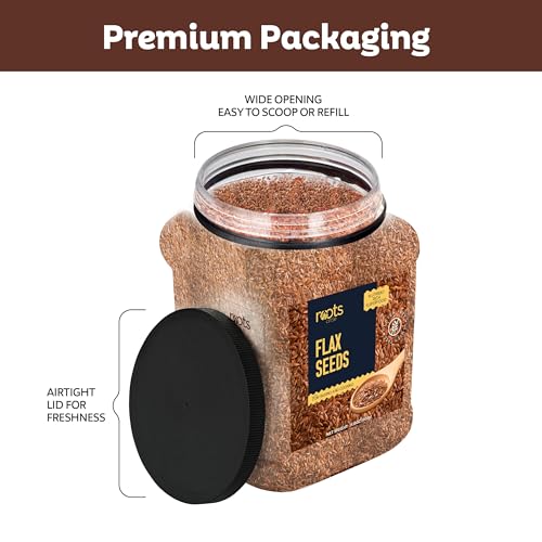 Roots Circle Premium Brown Whole Raw Flax Seeds - Rich in Fiber, Omega-3 Fatty Acids | Great for Baking, Salads, Smoothies & Protein Balls | Premium Flaxseeds | Kosher Bulk 1 Pack of 21oz - Image 4