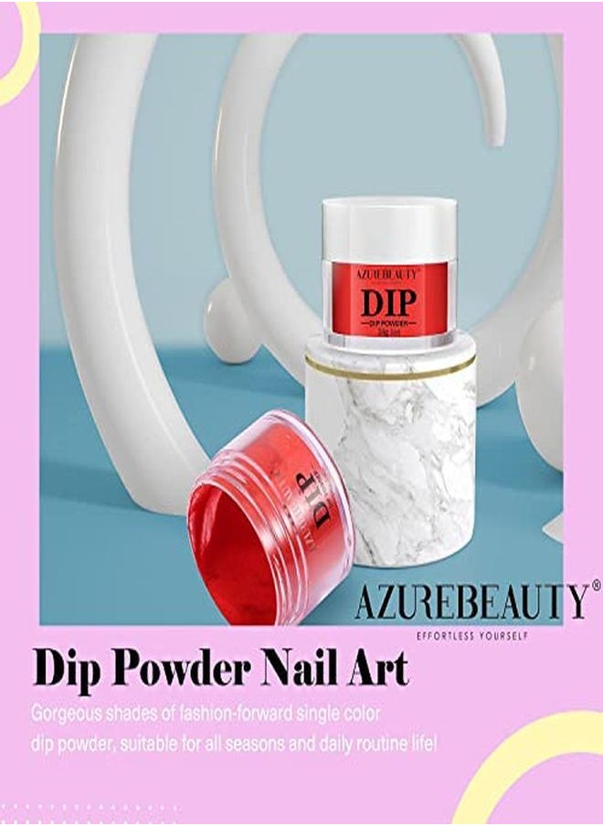 AZUREBEAUTY Dipping Powder Red Color Classic Bright Red Nail Dip Powder French Nail Art Starter Manicure Salon Diy At Home Odorfree Longlasting Women Gift 1Oz  - Image 4