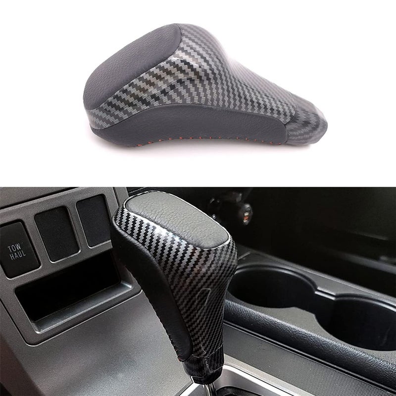 MICROCK Leather Automatic Gear Shift Knob Shifter Replacement for Toyota 4Runner 20102023 for Tundra 20072021 ABS Carbon Fiber 1pc