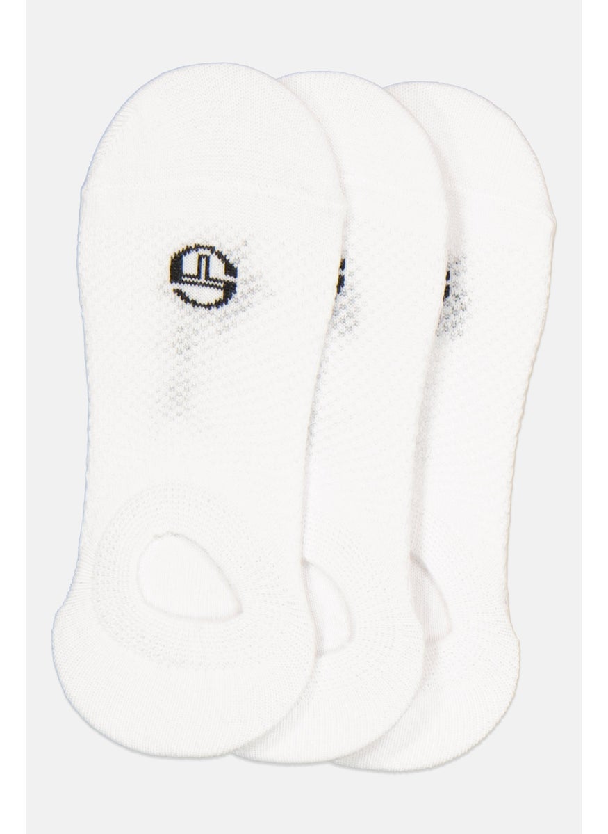 Sergio Tacchini - Women 3 Pairs Round Invisible Socks, White - Image 1