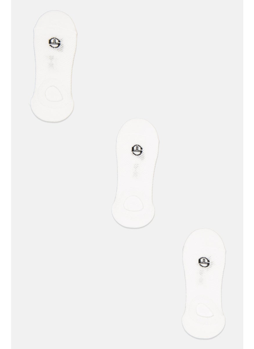 Sergio Tacchini - Women 3 Pairs Round Invisible Socks, White - Image 1