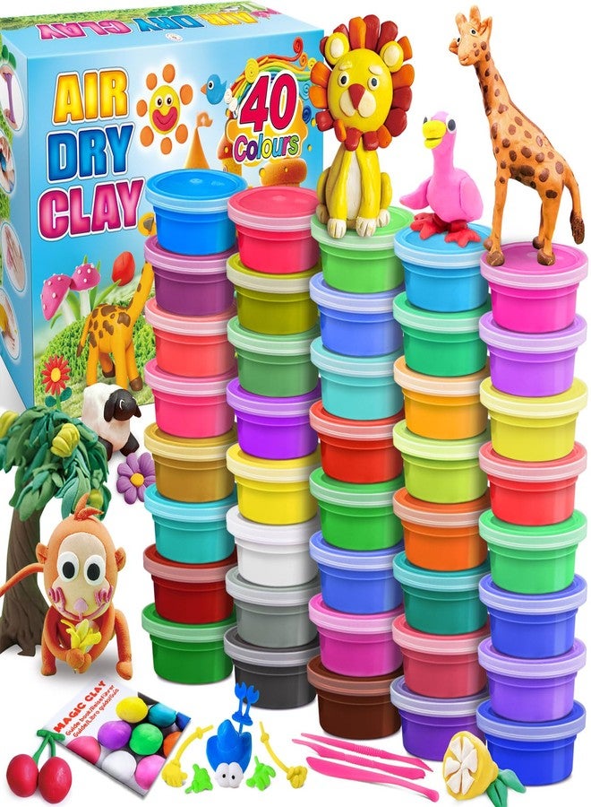 ESSENSON Modeling Clay Kit - 40 Colors Air Dry Clay DIY Molding Clay with Tools, Kids Art Crafts Gift for Boys & Girls Age 3-12 Year Olds - Image 1