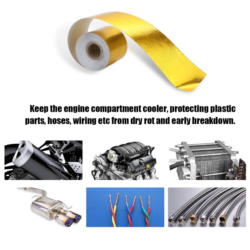 Reflect Light Fire-retardant Fiberglass Belt Automobile Motorcycle Refit Thermal Insulation Band Exhaust Heat Roll Wear-Resistant Heat Shield Tape - Image 5