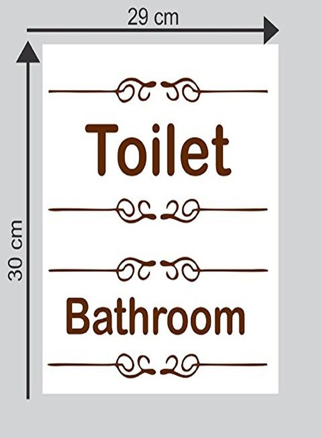 Sticker Studio Toilet and athroom Sign Bathroom Wall Sticker (Surface Covering Area - 30 x 27 cm) - Image 2