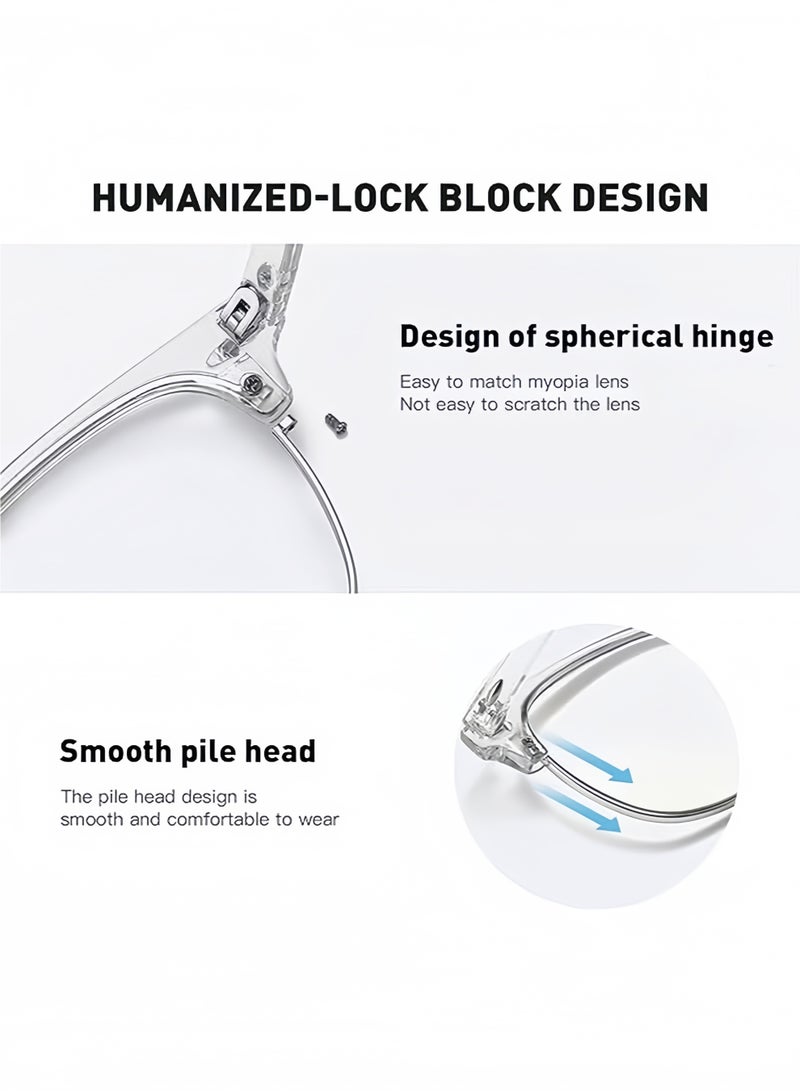 2 Packs Blue Light Blocking Glasses, Computer Reading/Gaming/TV/Phones Glasses for Women Men,Anti Eyestrain & UV Glare (Black Gold+Clear) - Image 3