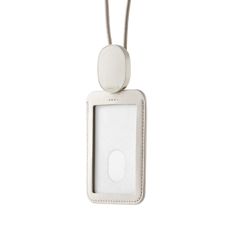 Orbitkey ID Card Holder | Made with LWG-Certified Top Grain Leather and Durable Dyneema Cord | Holds 1 Access Card and 1 Non-RFID Card (with Lanyard, Stone) - Image 2