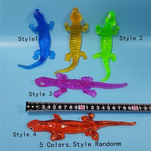 Ganjiang 5Pack Super Stretch Sticky Lizard Mochi Squishy ToysSoft Stress Relief Fidget Toys Goodie Bag StuffersClassroom PrizesBirthdayParty Favors5ColorsStyle Random - Image 5