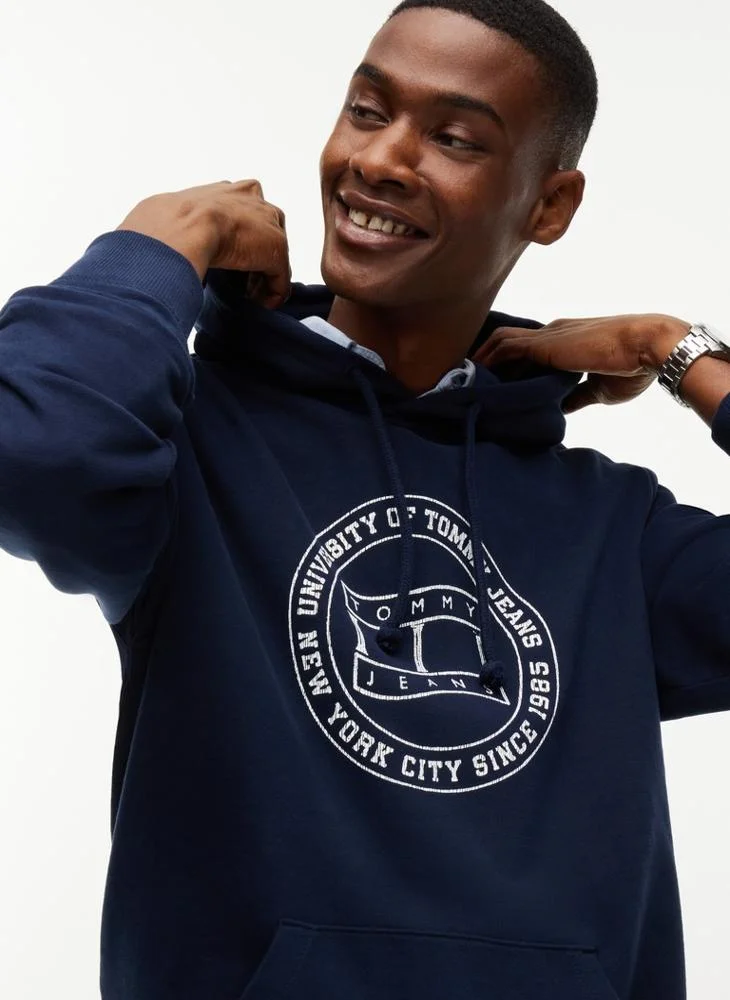 Tommy Jeans  Wavy Flag Graphic Terry Drawstring Hoody for Men | Best Price UAE