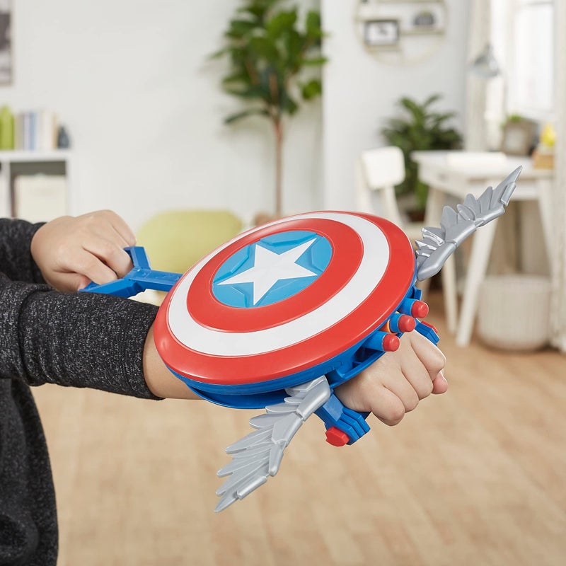 Marvel Mech Strike Mechasaurs Captain America Redwing Blaster, NERF Blaster with 3 Darts, Role Play Super Hero Toys for Kids Ages 5 and Up - Image 5