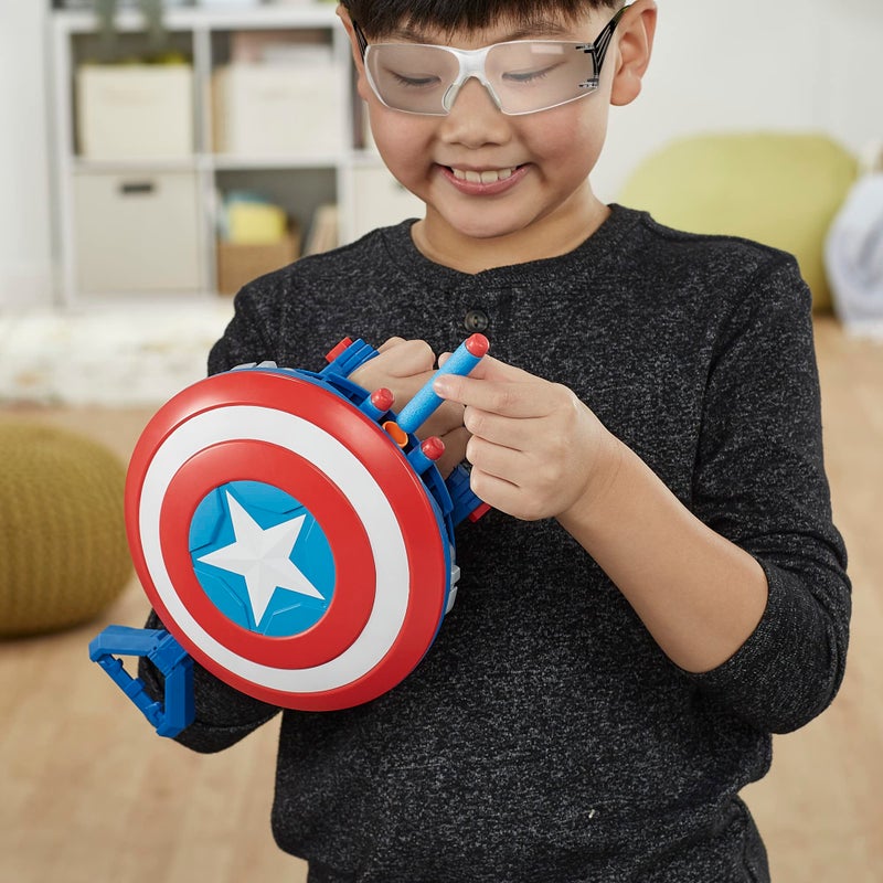 Marvel Mech Strike Mechasaurs Captain America Redwing Blaster, NERF Blaster with 3 Darts, Role Play Super Hero Toys for Kids Ages 5 and Up - Image 4
