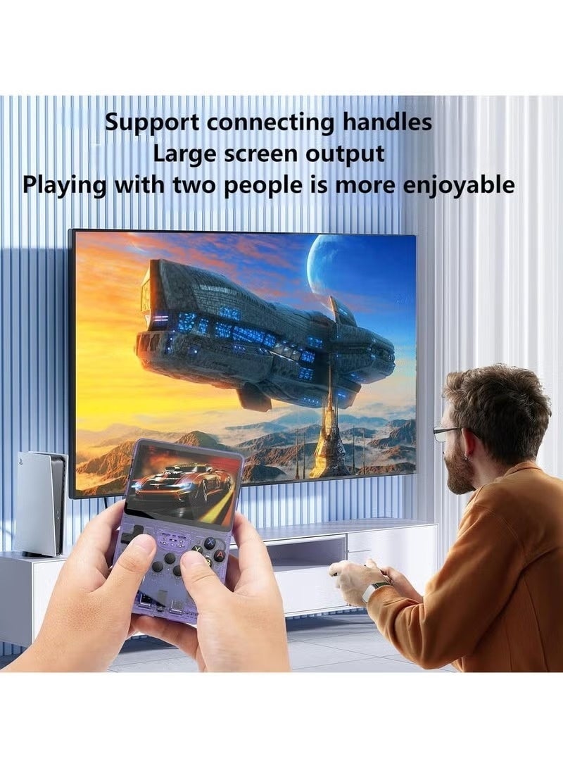 ELTRAZONE Retro Handheld Game Console with 64G Card – R36S Portable Gaming Device with Linux System, 13+ Emulators, 15000+ Classic Games & 3.5" IPS Screen (Purple 64G) - Image 3