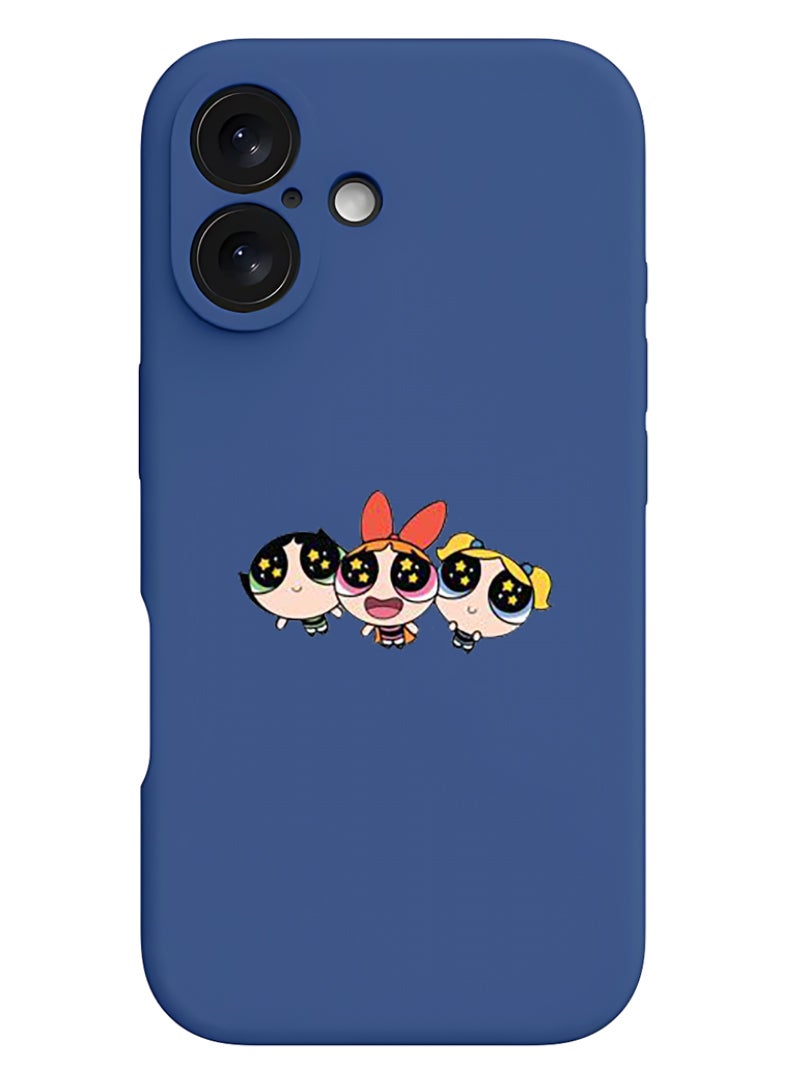 Theodor iPhone 16 Plus Blue Protective Slim Fit Case Liquid Silicone Cover with Full Body Protection Anti-Scratch Shockproof Case For iPhone - Super girls - Image 1