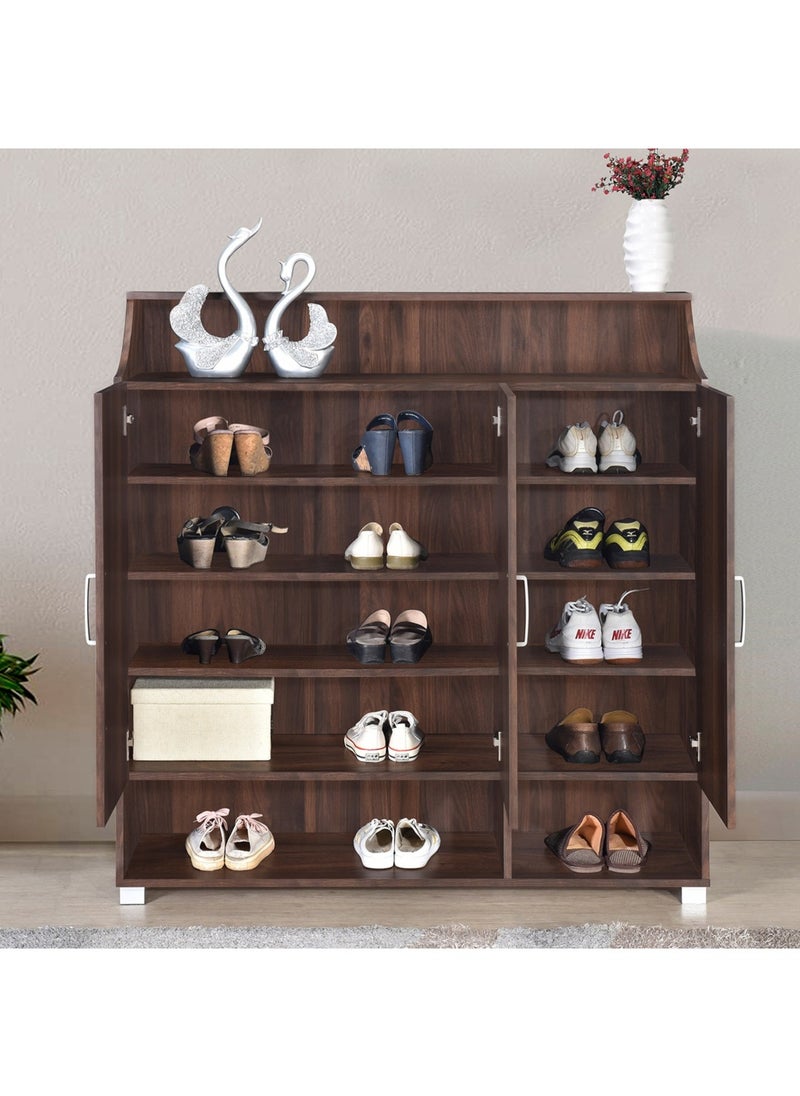 Capri Emotion 26-Pair Shoe Cabinet | Brown | 3 Doors - 8 Shelves | 39.4x123x120 cm | Engineered Wood With Foil Veneer Finish - pzsku/Z9D7EB681F9B1848262AFZ/45/_/1717478446/9038907f-6d21-4f42-bdc5-feac5968403b