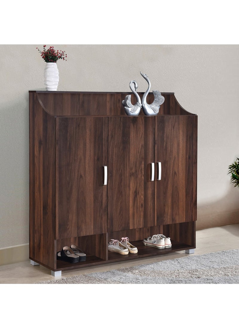 Capri Emotion 26-Pair Shoe Cabinet | Brown | 3 Doors - 8 Shelves | 39.4x123x120 cm | Engineered Wood With Foil Veneer Finish - pzsku/Z9D7EB681F9B1848262AFZ/45/_/1717478448/620079ba-3ca9-4361-a3f1-ba4373097091