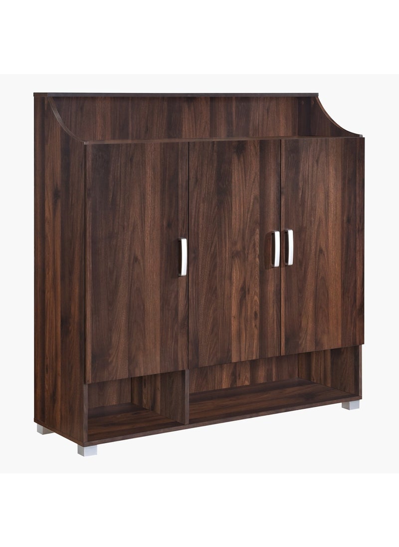 Capri Emotion 26-Pair Shoe Cabinet | Brown | 3 Doors - 8 Shelves | 39.4x123x120 cm | Engineered Wood With Foil Veneer Finish - pzsku/Z9D7EB681F9B1848262AFZ/45/_/1717478449/07d025e4-3402-4016-9288-0250612d0bc3