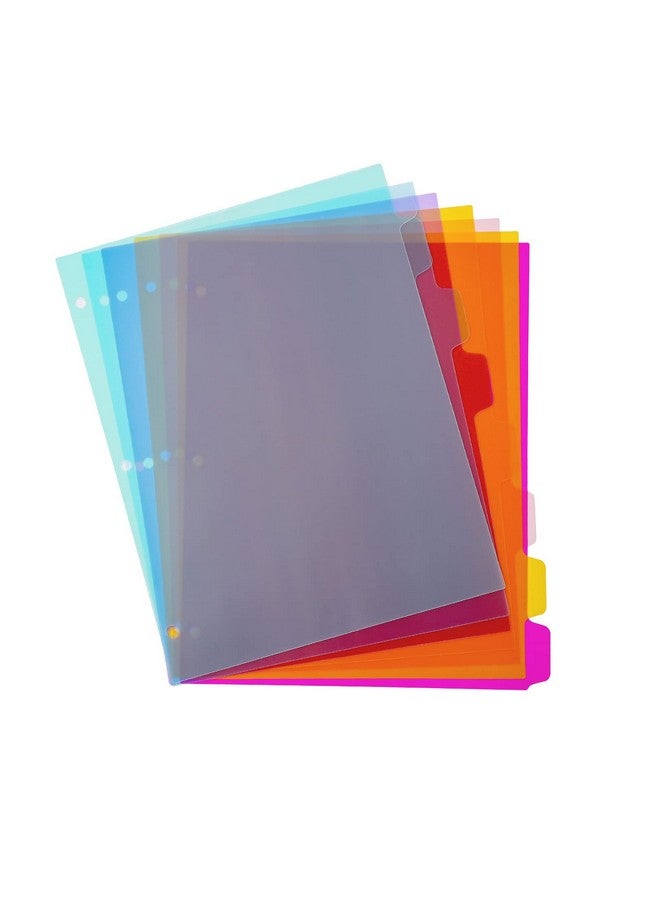Seashell 3 Ring Binder Dividers With 8 Tabs Plastic Binder Dividers For Notebooks And 3 Ring Binders Letter Size Durable Assorted Colors Pack Of 3 Sets (24 Dividers Total)  - Image 1