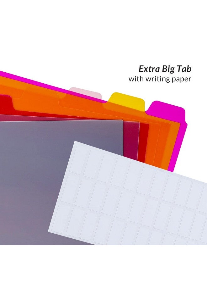 Seashell 3 Ring Binder Dividers With 8 Tabs Plastic Binder Dividers For Notebooks And 3 Ring Binders Letter Size Durable Assorted Colors Pack Of 3 Sets (24 Dividers Total)  - Image 2
