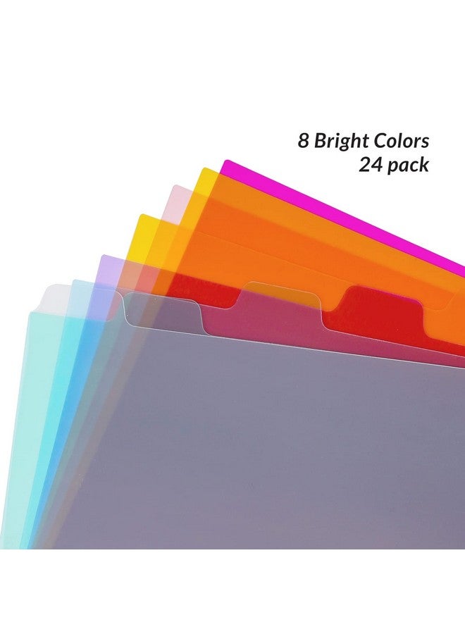 Seashell 3 Ring Binder Dividers With 8 Tabs Plastic Binder Dividers For Notebooks And 3 Ring Binders Letter Size Durable Assorted Colors Pack Of 3 Sets (24 Dividers Total)  - Image 5