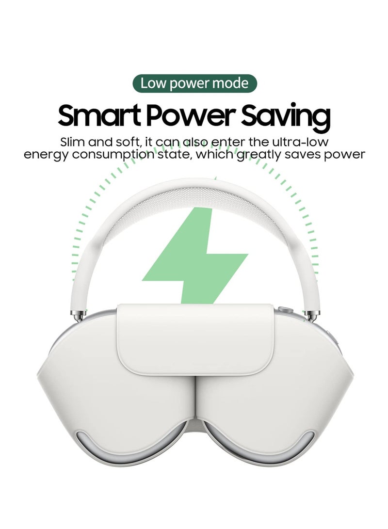 For Apple AirPods Max Case, Smart Automatic Sleep Headphones Silicone Storage Bag, Portable Travel Anti-Scratch Carrying Case, Compatible with AirPods Max Anti-Dust Protective Cover (White) - Image 3