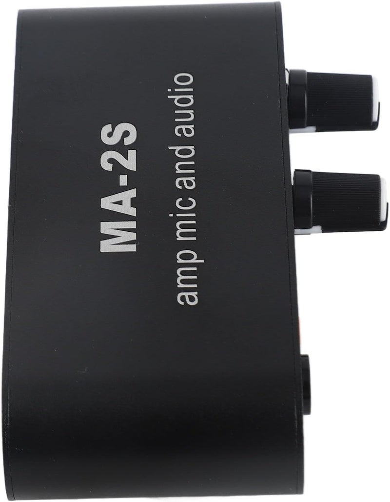 Small Stereo Audio Preamplifier, Headphone Amplifier with 3 Output Ports, Aluminum ABS Phonograph Preamp for Loudspeaker, Double Op Amp Preamplifier for Dynamic and Condenser - Image 4