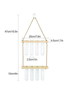 SYOSI SYOSI Hanging Propagation Station for Plants, 2 Layer Wall Hanging Wooden Nordic Creative Hydroponic Test Tube, for Home Office Wall Hanging Decoration, 8 Test Tubes  - Image 2