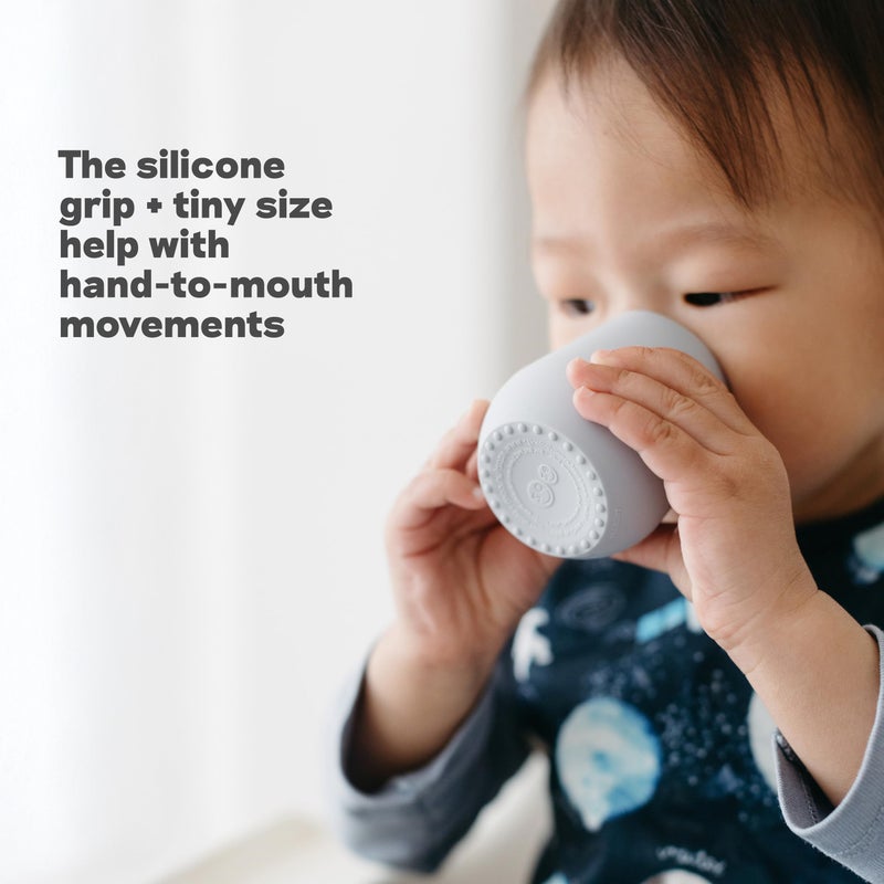ezpz Tiny Cup (Sage/Olive) - 4 months+ - 100% Silicone Training Cup for Infants - Designed by a Pediatric Feeding Specialist - Baby-Led Weaning Essentials & Baby Gifts - Image 5
