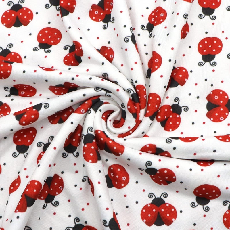 David Angie Printed Double Brushed Polyester Fabric Soft Smooth 4 Way Stretch Knit Fabric by The Yard for Dress Sewing (A) - Image 1