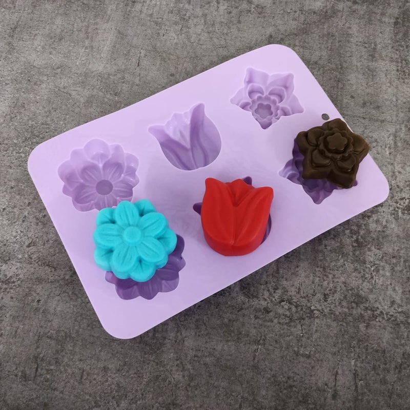 JoyGlobal Silicone 6Cavity Soap Chocolate Muffin All Purpose Mould Soap Weight Approx 50 Grams x 6 - Image 1