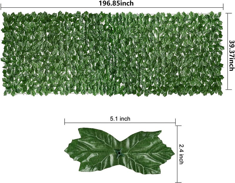 DearHouse Artificial Ivy Privacy Fence, 196.85x39.37inch Artificial Hedges Fence and Faux Maple Leaf Decoration for Outdoor Garden Decor - Image 4