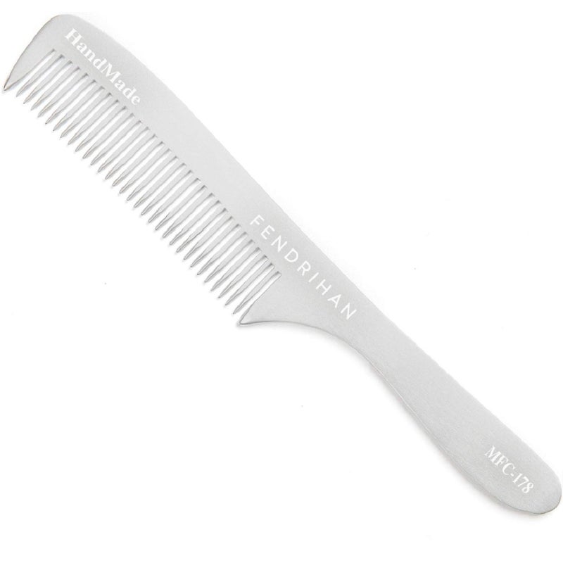 Fendrihan Sturdy Metal Fine Tooth Barber Grooming Comb with Handle 68 Inches