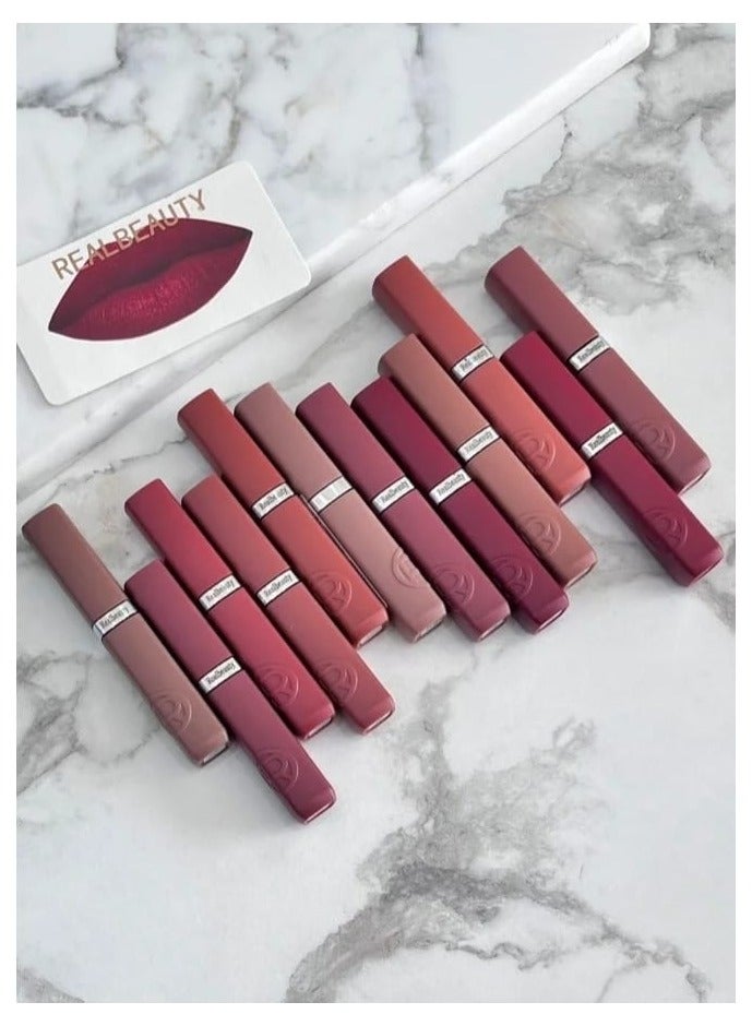 ريال بيوتي أحمر الشفاه ثابت من ريل بيوتي 12 قطعة متعدد الألوان - Image 1