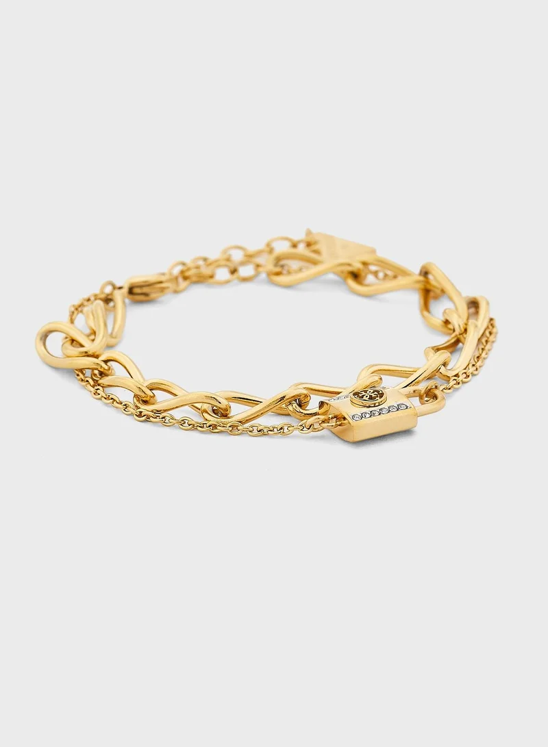 GUESS Double Chain Lock Bracelet