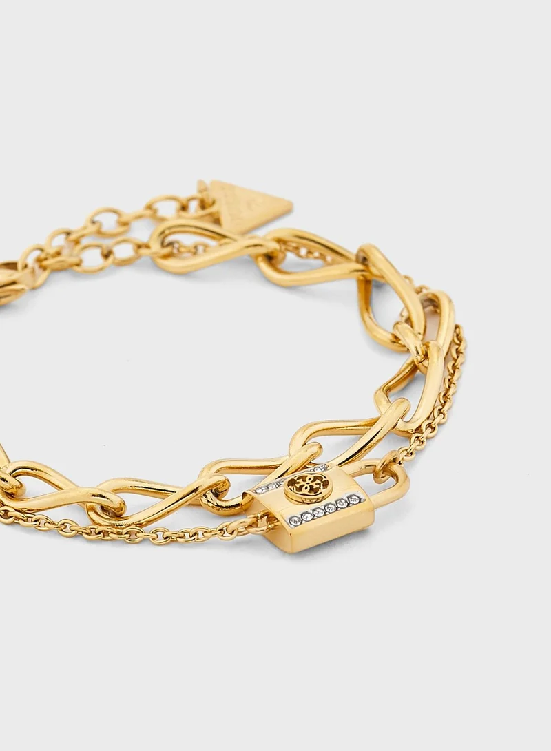 GUESS Double Chain Lock Bracelet