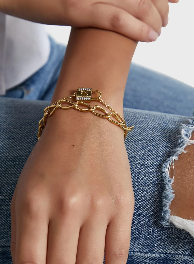 GUESS Double Chain Lock Bracelet