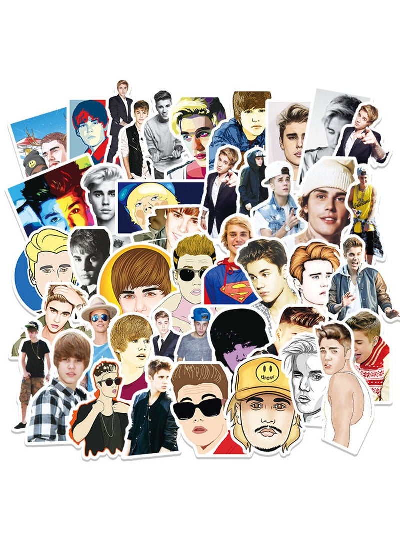 general 50-Piece Justin Bieber Cute Vinyl Waterproof Sticker
