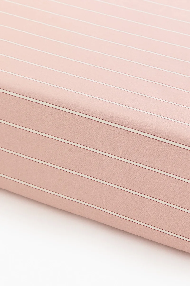 H&M Striped cotton cot fitted sheet