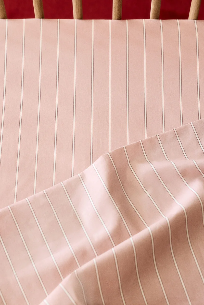 H&M Striped cotton cot fitted sheet