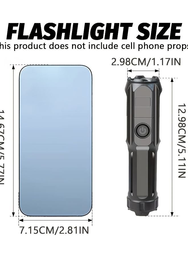 1pc UV Flashlight USB Rechargeable 395NM Zoomable 3 Modes Portable Black Light - Image 4